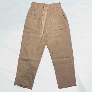 Aritzia Babaton Beige Linen Blend Cropped Ankle Pants Size XS